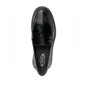 Tod's Sleek Black Leather Slip-On Loafers